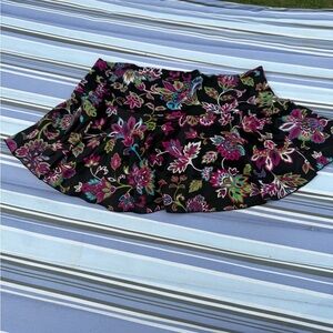 Victoria's Secret Black Floral Swim Skirt Coverup